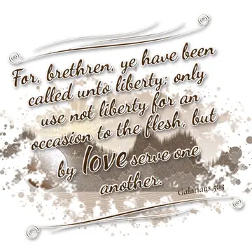 Galatians 5:13 – For, brethren, ye have been called unto liberty; only use not liberty for an occasion to the flesh, but by love serve one another.