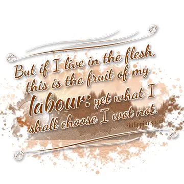 Philippians 1:22 – But if I live in the flesh, this is the fruit of my labour: yet what I shall choose I wot not.