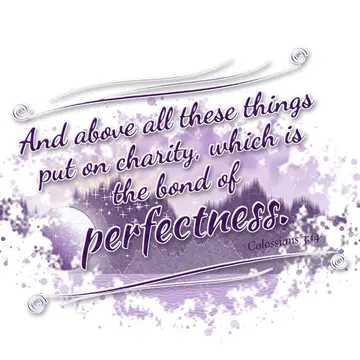 Colossians 3:14 – And above all these things put on charity, which is the bond of perfectness.