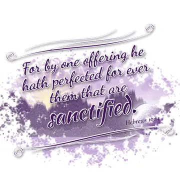 Hebrews 10:14 – For by one offering he hath perfected for ever them that are sanctified.