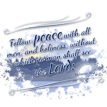 Hebrews 12:14 – Follow peace with all men, and holiness, without which no man shall see the Lord:
