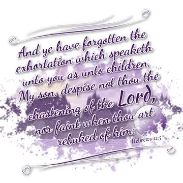 Hebrews 12:5 – And ye have forgotten the exhortation which speaketh unto you as unto children, My son, despise not thou the chastening of the Lord, nor faint when…