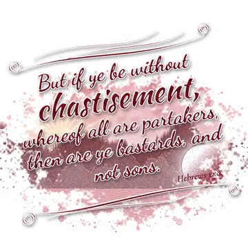 Hebrews 12:8 – But if ye be without chastisement, whereof all are partakers, then are ye bastards, and not sons.