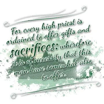 Hebrews 8:3 – For every high priest is ordained to offer gifts and sacrifices: wherefore it is of necessity that this man have somewhat also to offer.