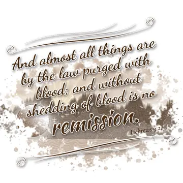 Hebrews 9:22 – And almost all things are by the law purged with blood; and without shedding of blood is no remission.