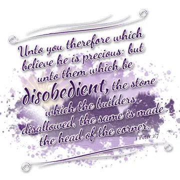 1 Peter 2:7 – Unto you therefore which believe he is precious: but unto them which be disobedient, the stone which the builders disallowed, the same is made the…