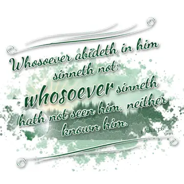 1 John 3:6 – Whosoever abideth in him sinneth not: whosoever sinneth hath not seen him, neither known him.