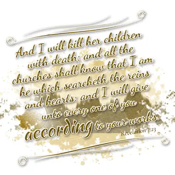 Revelation 2:23 – And I will kill her children with death; and all the churches shall know that I am he which searcheth the reins and hearts: and I will give unto…