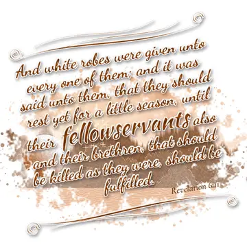 Revelation 6:11 – And white robes were given unto every one of them; and it was said unto them, that they should rest yet for a little season, until their…